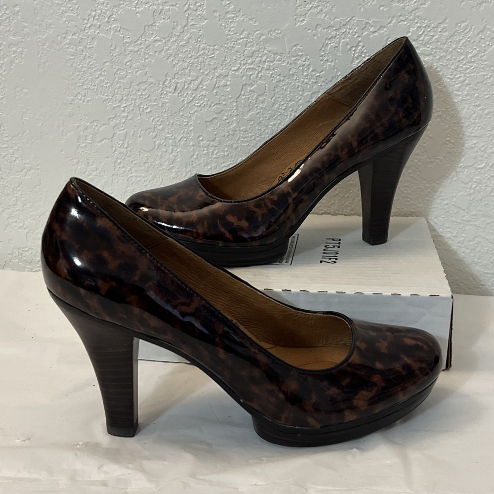 Sofft Womens Ramona 4" Pumps Size 9.5M Leather Tortoise Shell CBHD13 Comfort